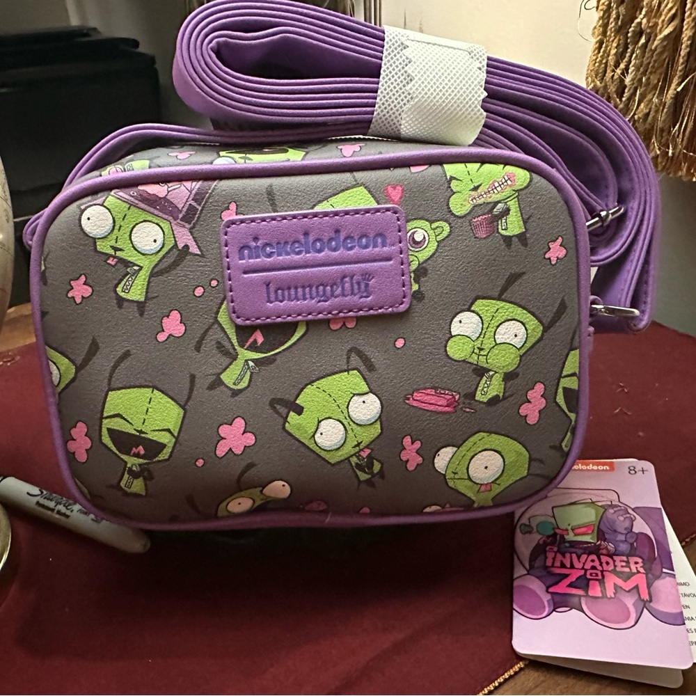 Loungefly Invader Zim Purple and Gray Bag